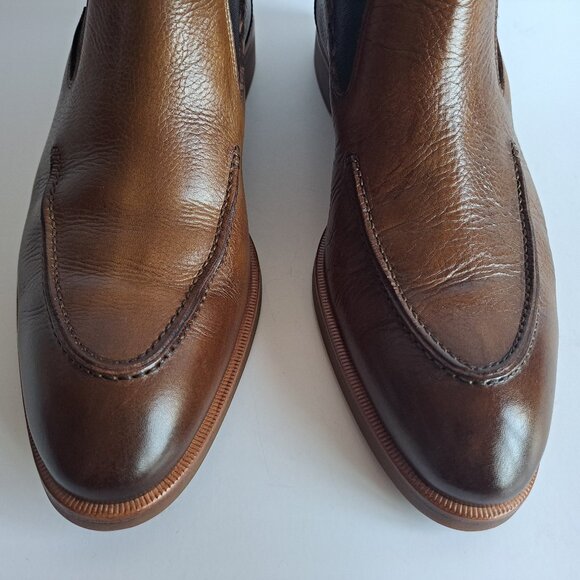 New Di Bianco Minori Men\'s Brown Leather Slip On Chelsea Boots main image 12